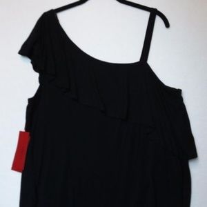 Jennifer Lopez Black One Shoulder Top